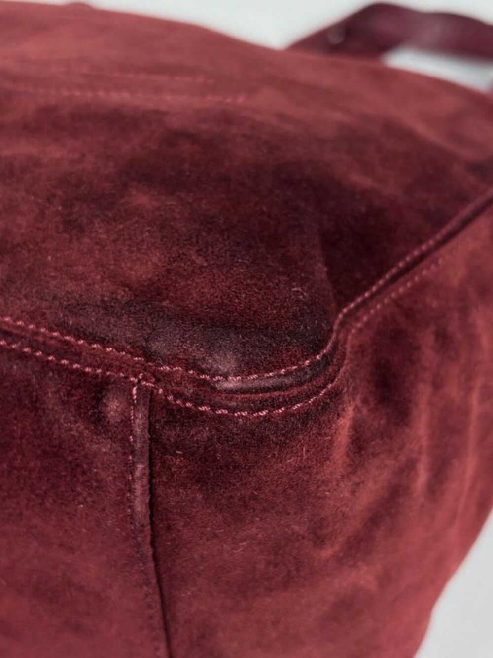 ★SOLD★ Chanel CC Logo Fringe Tote Tassel Shoulder Bag Suede Red - Picture 4 of 10